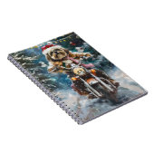 Carnet Lhasa Apso Chien à cheval Moto Noël