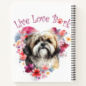Carnet Lhasa Apso Chien Maman Florale (Dos)