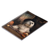 Carnet Lhasa Apso Citrouille Halloween effrayant (Côté gauche)