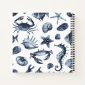 Carnet L'hippocampe bleu | Mariage maritime nautique (Dos)