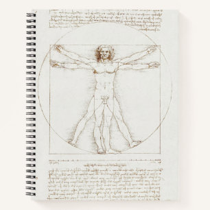 Carnet L'Homme de Vitruve de Léonard de Vinci Art Vintage
