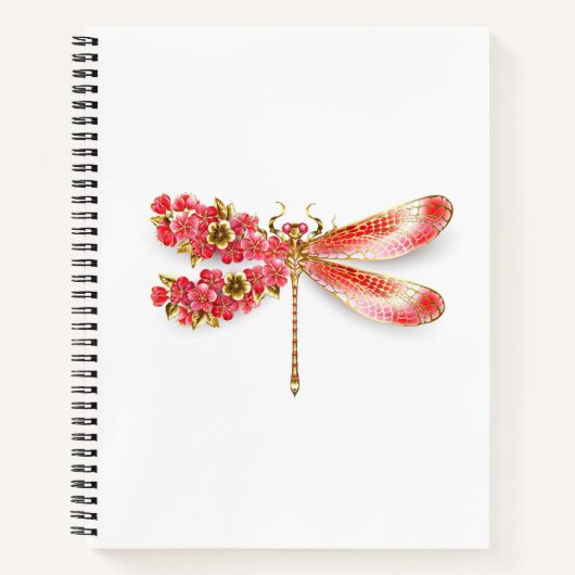 Carnet libellule de fleurs avec sakura de bijoux (Devant)