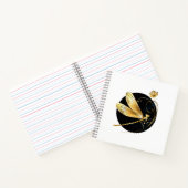 Carnet libellule d'or en cercle noir (Intérieur)