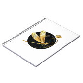 Carnet libellule d'or en cercle noir (Côté gauche)
