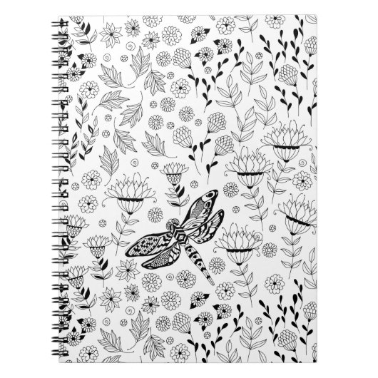 Carnet libellule et fleurs (Devant)