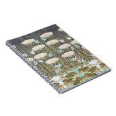 Carnet Libellule et Lys Vintage Vert Sauge Art (Côté Droit)
