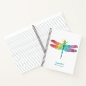 Carnet Libellule Féminine Aquarelle Arc-en-ciel Personnal (Intérieur)