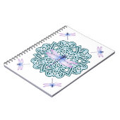 Carnet Libellule Mandala Bleu Rose Violet (Côté gauche)