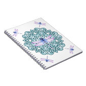 Carnet Libellule Mandala Bleu Violet Féminin (Côté Droit)