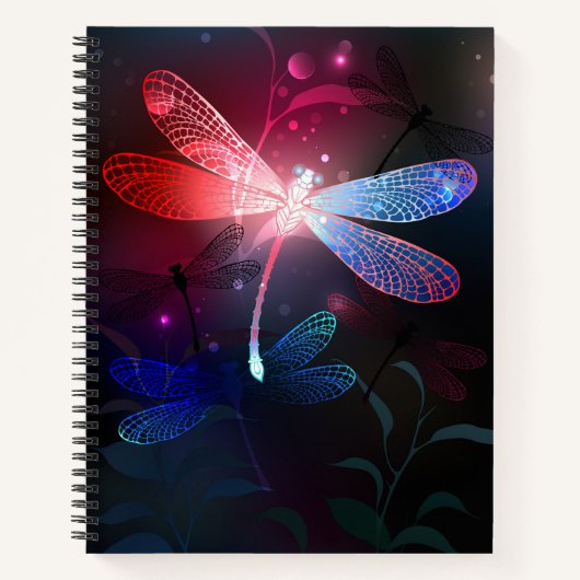 Carnet libellule rouge brillante (Devant)