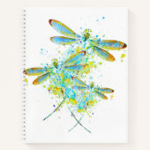 Carnet Libellule sarcelle éclaboussure  (Devant)