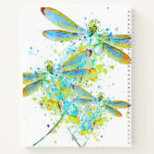 Carnet Libellule sarcelle éclaboussure personnalisée  (Dos)