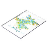 Carnet Libellule sarcelle éclaboussure personnalisée (Côté gauche)