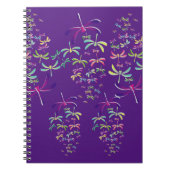 Carnet libellules colorées sur violet (Devant)