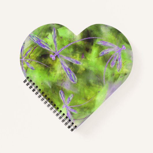 Carnet libellules violettes sur la chaux (Devant)