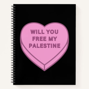 Carnet Libérez-vous ma Palestine ? Cute Candy Coeur doux