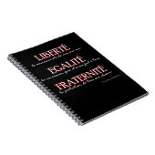 Carnet : Liberté, Egalité, Fraternité (Côté Droit)