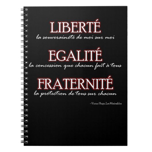 Carnet : Liberté, Egalité, Fraternité (Devant)