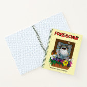 Carnet Liberté Évasion Drôle Chat Floral Jaune Fenêtre (Intérieur)