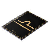 Carnet Libra martelé or stylisé symbole astrologie (Côté gauche)