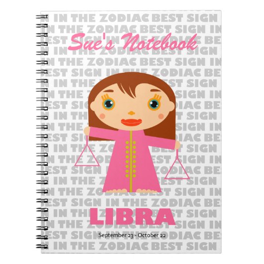 Carnet Libra Zodiac pour enfants (Devant)