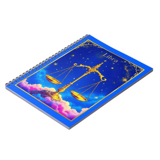 Carnet Libra Zodiac Scales in a Star-Filled Sky (Côté gauche)