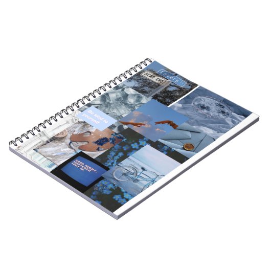 Carnet Libreta collage esthétique azul (Côté gauche)