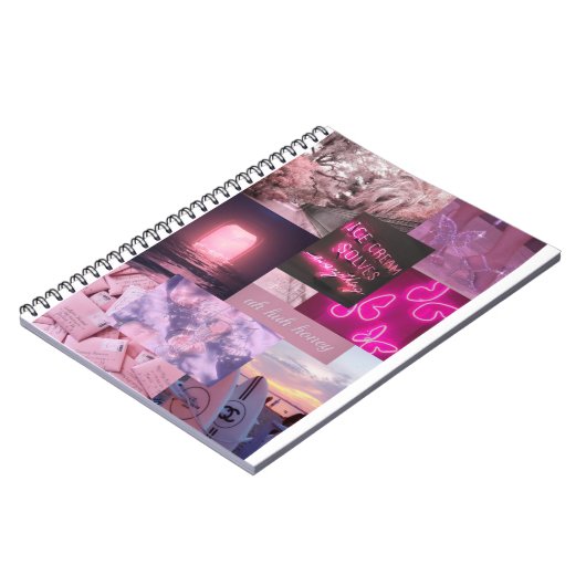 Carnet Libreta collage esthétique rosa (Côté gauche)