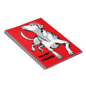 Carnet Libreta con imagen de perro blanco con fondo rojo (Côté Droit)