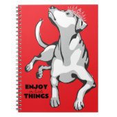Carnet Libreta con imagen de perro blanco con fondo rojo (Devant)