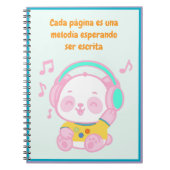 Carnet Libreta Panda Musical (Devant)