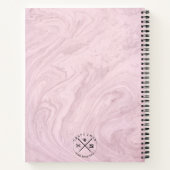 Carnet Licence Crochet Hook Artisanat Marbre rose Initial (Dos)