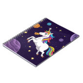 Carnet Licorne aimant la pizza dans l'espace – Fantaisie (Côté gauche)
