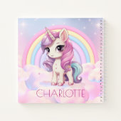 Carnet Licorne Arc-en-Ciel Mignonne Personnalisée Rentrée (Dos)