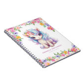 Carnet Licorne Arc-en-ciel Nom Personnalisé École Enfants (Côté Droit)