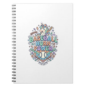 Carnet Licorne Baseball Corne Puissance Kawaii Conception
