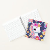 Carnet Licorne blanche adorable bébé avec des fleurs (Intérieur)
