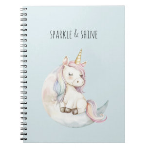 Carnet Licorne Bleue sur Nuage
