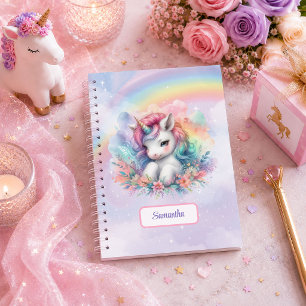 Carnet Licorne Colorée Pastel Note d'anniversaire de Fill