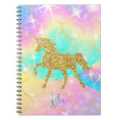 Carnet licorne couleurs pastel  (Devant)