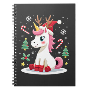 Carnet Licorne de Noël Mignonne Magique Xmas Petite Fille