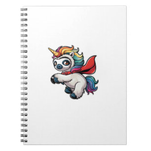 Carnet Licorne de paresse drôle en héros pour un super-hé