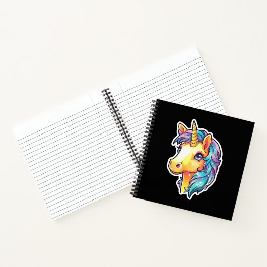 Carnet Licorne de Poney Jaune Mignon Kawaii (Intérieur)