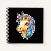 Carnet Licorne de Poney Jaune Mignon Kawaii (Devant)