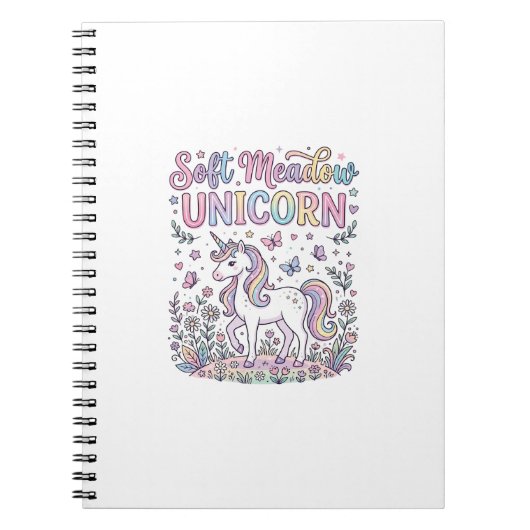 Carnet Licorne Douce Prairie Licorne Adorable Conception (Devant)