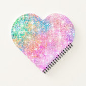 Carnet Licorne élégante monogramme strass rose pailleté (Dos)