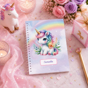 Carnet Licorne Enchantée Cadeau d'anniversaire fille Rose