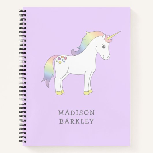 Carnet Licorne Enfants Mignons (Devant)