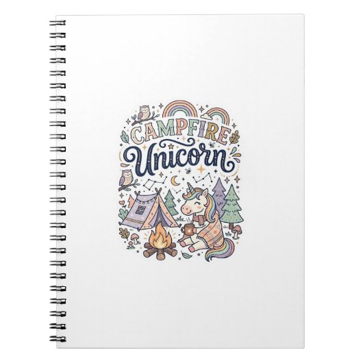 Carnet Licorne Feu de camp Licorne Autocollant vectoriel (Devant)