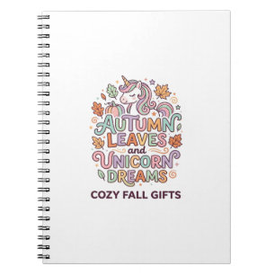 Carnet Licorne Feuilles d'automne et rêves de licorne Typ